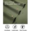 imageCOOFANDY Mens Casual Cotton Linen Shirt Short Sleeve Button Up Shirts Summer Beach TopArmy Green