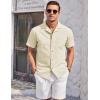 imageCOOFANDY Mens Casual Cotton Linen Shirt Short Sleeve Button Up Shirts Summer Beach TopBeige