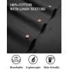 imageCOOFANDY Mens Casual Cotton Linen Shirt Short Sleeve Button Up Shirts Summer Beach TopBlack