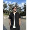 imageCOOFANDY Mens Casual Cotton Linen Shirt Short Sleeve Button Up Shirts Summer Beach TopBlack