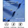 imageCOOFANDY Mens Casual Cotton Linen Shirt Short Sleeve Button Up Shirts Summer Beach TopBlue