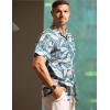 imageCOOFANDY Mens Casual Cotton Linen Shirt Short Sleeve Button Up Shirts Summer Beach TopGreen  Banana Leaf