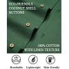 imageCOOFANDY Mens Casual Cotton Linen Shirt Short Sleeve Button Up Shirts Summer Beach TopGreen