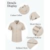 imageCOOFANDY Mens Casual Cotton Linen Shirt Short Sleeve Button Up Shirts Summer Beach TopKhaki