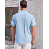 imageCOOFANDY Mens Casual Cotton Linen Shirt Short Sleeve Button Up Shirts Summer Beach TopLight Blue