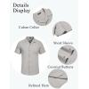 imageCOOFANDY Mens Casual Cotton Linen Shirt Short Sleeve Button Up Shirts Summer Beach TopLight Gray