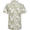 imageCOOFANDY Mens Casual Cotton Linen Shirt Short Sleeve Button Up Shirts Summer Beach TopLight Green White  Plam Leaf