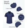 imageCOOFANDY Mens Casual Cotton Linen Shirt Short Sleeve Button Up Shirts Summer Beach TopNavy Blue