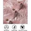 imageCOOFANDY Mens Casual Cotton Linen Shirt Short Sleeve Button Up Shirts Summer Beach TopPink  Plam Leaf