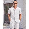 imageCOOFANDY Mens Casual Cotton Linen Shirt Short Sleeve Button Up Shirts Summer Beach TopWhite