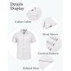imageCOOFANDY Mens Casual Cotton Linen Shirt Short Sleeve Button Up Shirts Summer Beach TopWhite