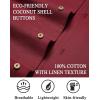 imageCOOFANDY Mens Casual Cotton Linen Shirt Short Sleeve Button Up Shirts Summer Beach TopWine Red
