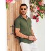 imageCOOFANDY Mens Casual Cotton Short Sleeve Button Down Dress Shirt Plaid Collar Denim Work ShirtsA  Army Green  No Pocket