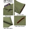imageCOOFANDY Mens Casual Cotton Short Sleeve Button Down Dress Shirt Plaid Collar Denim Work ShirtsA  Army Green  No Pocket
