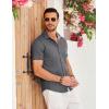 imageCOOFANDY Mens Casual Cotton Short Sleeve Button Down Dress Shirt Plaid Collar Denim Work ShirtsA  Charcoal Grey  No Pocket