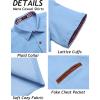 imageCOOFANDY Mens Casual Cotton Short Sleeve Button Down Dress Shirt Plaid Collar Denim Work ShirtsA  Clear Blue  No Pocket