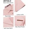 imageCOOFANDY Mens Casual Cotton Short Sleeve Button Down Dress Shirt Plaid Collar Denim Work ShirtsA  Pink  No Pocket