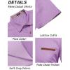 imageCOOFANDY Mens Casual Cotton Short Sleeve Button Down Dress Shirt Plaid Collar Denim Work ShirtsA  Purple  No Pocket