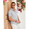 imageCOOFANDY Mens Casual Cotton Short Sleeve Button Down Dress Shirt Plaid Collar Denim Work ShirtsA  White  No Pocket