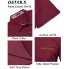 imageCOOFANDY Mens Casual Cotton Short Sleeve Button Down Dress Shirt Plaid Collar Denim Work ShirtsA  Wine Red  No Pocket