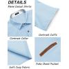 imageCOOFANDY Mens Casual Cotton Short Sleeve Button Down Dress Shirt Plaid Collar Denim Work ShirtsB  Clear Blue  No Pocket