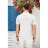 imageCOOFANDY Mens Casual Cotton Short Sleeve Button Down Dress Shirt Plaid Collar Denim Work ShirtsB White  No Pocket
