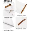 imageCOOFANDY Mens Casual Cotton Short Sleeve Button Down Dress Shirt Plaid Collar Denim Work ShirtsB White  No Pocket