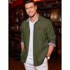 imageCOOFANDY Mens Casual Dress Shirt Button Down Shirts LongSleeve Plaid Collar Denim Work ShirtType 01  Army Green