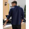 imageCOOFANDY Mens Casual Dress Shirt Button Down Shirts LongSleeve Plaid Collar Denim Work ShirtType 01  Black