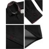 imageCOOFANDY Mens Casual Dress Shirt Button Down Shirts LongSleeve Plaid Collar Denim Work ShirtType 01  Black