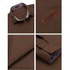 imageCOOFANDY Mens Casual Dress Shirt Button Down Shirts LongSleeve Plaid Collar Denim Work ShirtType 01  Brown