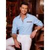 imageCOOFANDY Mens Casual Dress Shirt Button Down Shirts LongSleeve Plaid Collar Denim Work ShirtType 01  Chambray