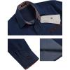 imageCOOFANDY Mens Casual Dress Shirt Button Down Shirts LongSleeve Plaid Collar Denim Work ShirtType 01  Dark Blue