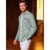 imageCOOFANDY Mens Casual Dress Shirt Button Down Shirts LongSleeve Plaid Collar Denim Work ShirtType 01  Green