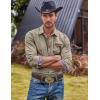 imageCOOFANDY Mens Casual Dress Shirt Button Down Shirts LongSleeve Plaid Collar Denim Work ShirtType 01  Khaki