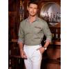 imageCOOFANDY Mens Casual Dress Shirt Button Down Shirts LongSleeve Plaid Collar Denim Work ShirtType 01  Khaki