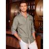 imageCOOFANDY Mens Casual Dress Shirt Button Down Shirts LongSleeve Plaid Collar Denim Work ShirtType 01  Khaki
