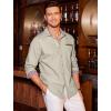 imageCOOFANDY Mens Casual Dress Shirt Button Down Shirts LongSleeve Plaid Collar Denim Work ShirtType 01  Light Khaki