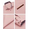 imageCOOFANDY Mens Casual Dress Shirt Button Down Shirts LongSleeve Plaid Collar Denim Work ShirtType 01  Pink