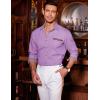 imageCOOFANDY Mens Casual Dress Shirt Button Down Shirts LongSleeve Plaid Collar Denim Work ShirtType 01  Purple