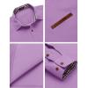 imageCOOFANDY Mens Casual Dress Shirt Button Down Shirts LongSleeve Plaid Collar Denim Work ShirtType 01  Purple