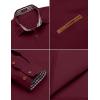 imageCOOFANDY Mens Casual Dress Shirt Button Down Shirts LongSleeve Plaid Collar Denim Work ShirtType 01  Red