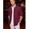 imageCOOFANDY Mens Casual Dress Shirt Button Down Shirts LongSleeve Plaid Collar Denim Work ShirtType 01  Red