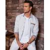 imageCOOFANDY Mens Casual Dress Shirt Button Down Shirts LongSleeve Plaid Collar Denim Work ShirtType 01  White