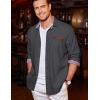 imageCOOFANDY Mens Casual Dress Shirt Button Down Shirts LongSleeve Plaid Collar Denim Work ShirtType 01 Grey