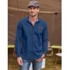 imageCOOFANDY Mens Casual Dress Shirt Button Down Shirts LongSleeve Plaid Collar Denim Work ShirtType 01 Light Blue