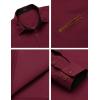 imageCOOFANDY Mens Casual Dress Shirt Button Down Shirts LongSleeve Plaid Collar Denim Work ShirtType 02  Burgundy
