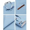 imageCOOFANDY Mens Casual Dress Shirt Button Down Shirts LongSleeve Plaid Collar Denim Work ShirtType 02  Light Blue