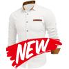 imageCOOFANDY Mens Casual Dress Shirt Button Down Shirts LongSleeve Plaid Collar Denim Work ShirtType 02  White