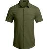 imageCOOFANDY Mens Casual Linen Shirt Short Sleeve Button Down Shirt Summer Beach Hawaiian ShirtsArmy Green